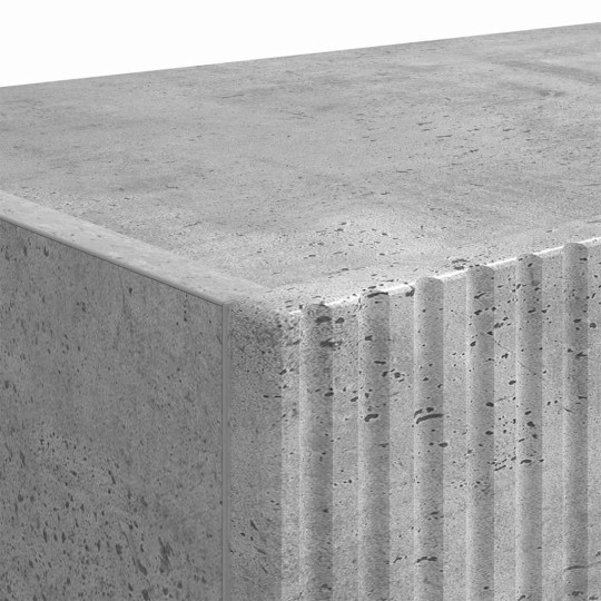 Стенен ТВ шкаф LINEA с вертикално фрезован фронт, бетонно сив, 60 x 31 x 29,5 см