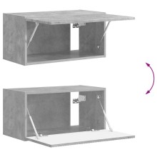 Стенен ТВ шкаф LINEA с вертикално фрезован фронт, бетонно сив, 60 x 31 x 29,5 см