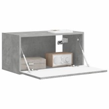 Стенен ТВ шкаф LINEA с вертикално фрезован фронт, бетонно сив, 60 x 31 x 29,5 см