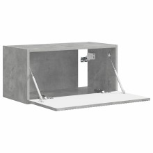 Стенен ТВ шкаф LINEA с вертикално фрезован фронт, бетонно сив, 60 x 31 x 29,5 см