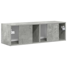 Стенен ТВ шкаф LINEA с вертикално фрезован фронт, бетонно сив, 98 x 31 x 29,5 см