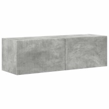 Стенен ТВ шкаф LINEA с вертикално фрезован фронт, бетонно сив, 98 x 31 x 29,5 см