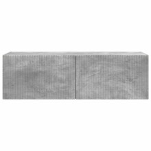 Стенен ТВ шкаф LINEA с вертикално фрезован фронт, бетонно сив, 98 x 31 x 29,5 см