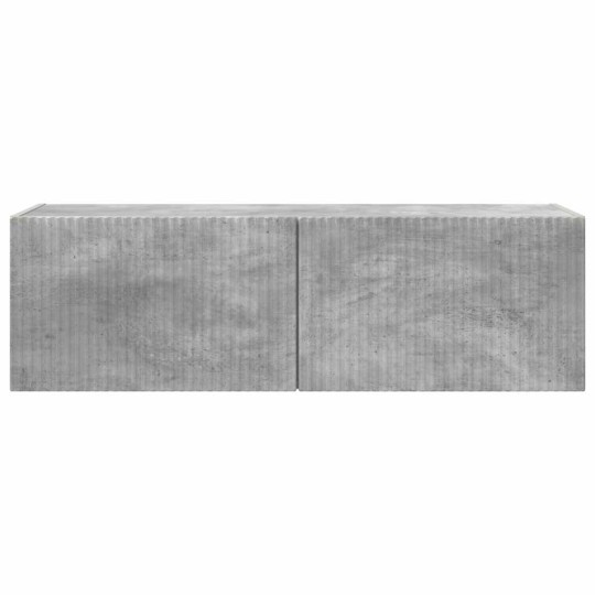 Стенен ТВ шкаф LINEA с вертикално фрезован фронт, бетонно сив, 98 x 31 x 29,5 см