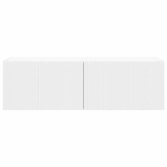 Стенен ТВ шкаф LINEA с вертикално фрезован фронт, бял, 98 x 31 x 29,5 см
