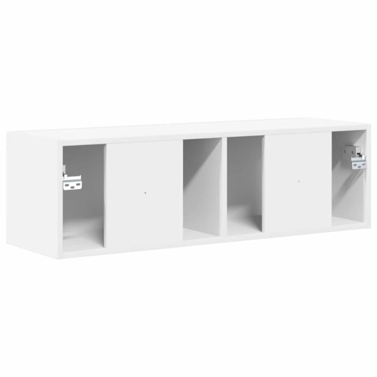 Стенен ТВ шкаф LINEA с вертикално фрезован фронт, бял, 98 x 31 x 29,5 см