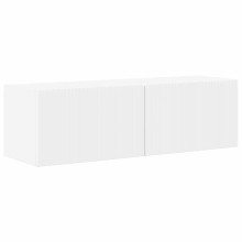 Стенен ТВ шкаф LINEA с вертикално фрезован фронт, бял, 98 x 31 x 29,5 см