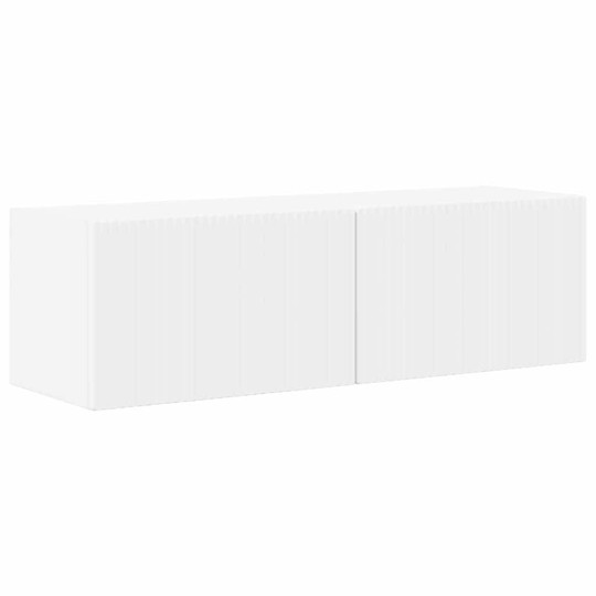 Стенен ТВ шкаф LINEA с вертикално фрезован фронт, бял, 98 x 31 x 29,5 см