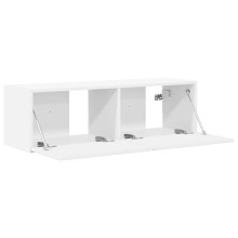 Стенен ТВ шкаф LINEA с вертикално фрезован фронт, бял, 98 x 31 x 29,5 см