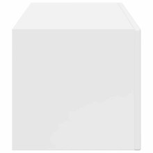 Стенен ТВ шкаф LINEA с вертикално фрезован фронт, бял гланц, 98 x 31 x 29,5 см