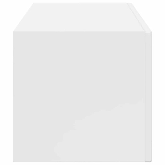 Стенен ТВ шкаф LINEA с вертикално фрезован фронт, бял гланц, 98 x 31 x 29,5 см