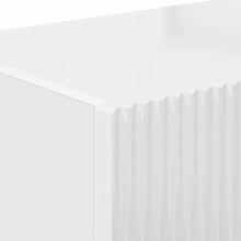 Стенен ТВ шкаф LINEA с вертикално фрезован фронт, бял гланц, 98 x 31 x 29,5 см