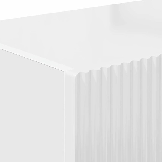 Стенен ТВ шкаф LINEA с вертикално фрезован фронт, бял гланц, 98 x 31 x 29,5 см