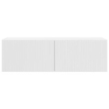 Стенен ТВ шкаф LINEA с вертикално фрезован фронт, бял гланц, 98 x 31 x 29,5 см