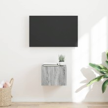 Стенен ТВ шкаф LINEA с вертикално фрезован фронт, сив дъб сонома, 39 x 31 x 29,5 см