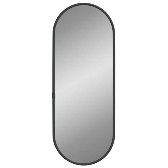 Стенно овално огледало с фина черна рамка 40 x 15 см
