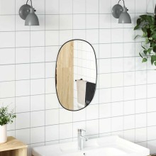 Стенно овално огледало с фина черна рамка 60 x 40 см