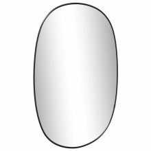 Стенно овално огледало с фина черна рамка 60 x 40 см