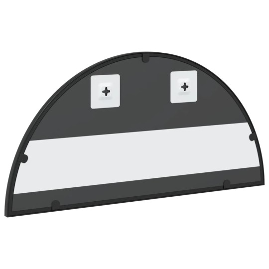 Стенно полукръгло огледало с черна метална рамка тип ветрило 60 x 30 см