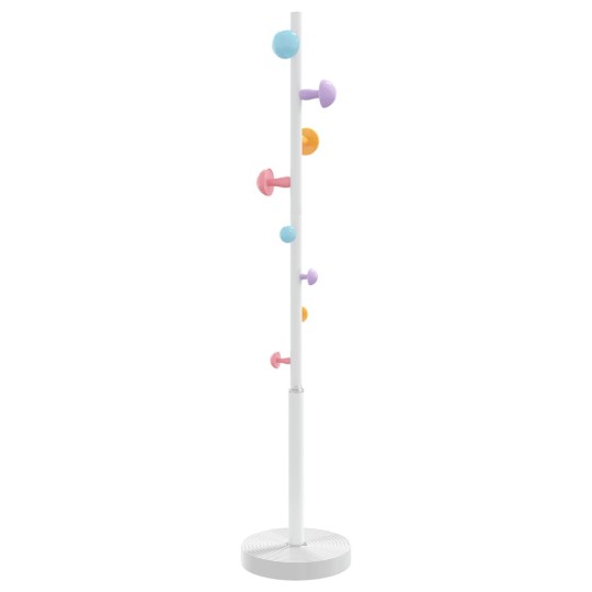 Стояща закачалка CANDY, бяла, ⌀ 35 см, височина 172 см