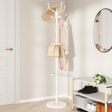 Стояща закачалка ENTRY, бяла, ⌀ 37 см, височина 180 см