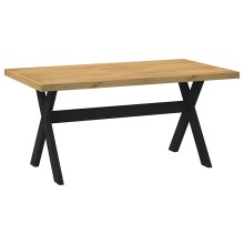 Трапезна маса NOAIN в стил Industrial Modern, чамова дървесина масив в натурално и черно, 160 x 90 см