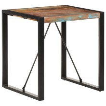 Трапезна маса в стил Artisan / Vintage, регенерирано дърво масив и черна стомана, 70 x 70 см