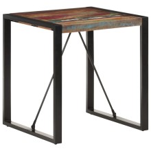 Трапезна маса в стил Artisan / Vintage, регенерирано дърво масив и черна стомана, 70 x 70 см