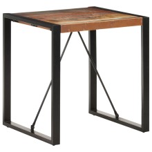 Трапезна маса в стил Artisan / Vintage, регенерирано дърво масив и черна стомана, 70 x 70 см