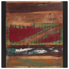 Трапезна маса в стил Artisan / Vintage, регенерирано дърво масив и черна стомана, 70 x 70 см