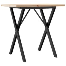 Трапезна маса в стил Industrial Modern, чамова дървесина масив и черна стомана, 80 x 50 см