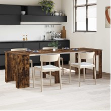 Трапезна маса в стил Industrial Modern, ЛПДЧ опушен рустик дъб, разтегателна до 240 x 85 см