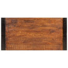 Трапезна маса в стил Rustic / Japandi, масивно мангово дърво в меденокафяво и черно, 120 x 60 см