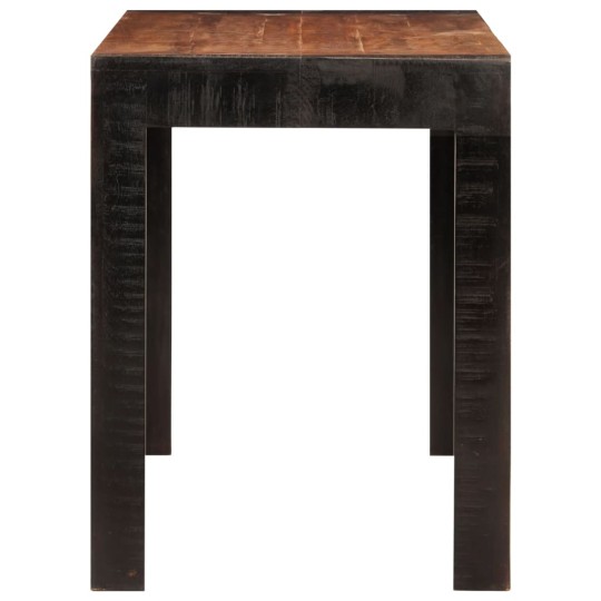 Трапезна маса в стил Rustic / Japandi, масивно мангово дърво в меденокафяво и черно, 120 x 60 см