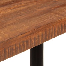 Трапезна маса в стил Rustic / Japandi, масивно мангово дърво в меденокафяво и черно, 120 x 60 см