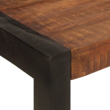 Трапезна маса в стил Rustic / Japandi, масивно мангово дърво в меденокафяво и черно, 120 x 60 см