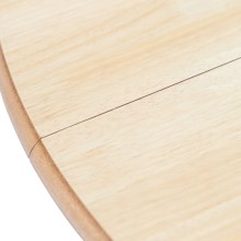 Трапезна маса в стил Transitional Classic, естествено каучуково дърво и бяла основа, ⌀ 106 см