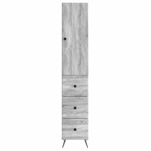 Висок модулен шкаф с врата и 3 чекмеджета, сив дъб сонома, 34,5 x 34,5 x 180 см