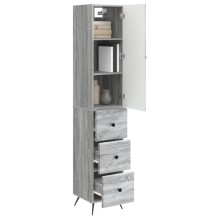 Висок модулен шкаф с врата и 3 чекмеджета, сив дъб сонома, 34,5 x 34,5 x 180 см