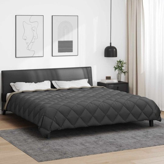 Зимна двулицева олекотена завивка Color Arctic с полиестерен пълнеж, 450 г/м², в светлосиво и антрацит