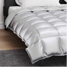 Зимна олекотена завивка Silky Warm с полиестерен пълнеж, 450 г/м², сребриста
