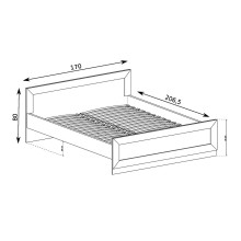 Спалня 160/200 см с подматрачна рамка Tadeusz T-20 дъб лефкас