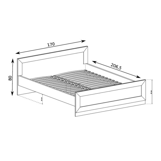 Спалня 160/200 см с подматрачна рамка Tadeusz T-20 дъб лефкас