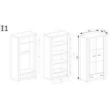 Двукрилен гардероб с чекмедже INDIANAPOLIS I-1 бял крафт