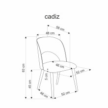 Трапезен стол CADIZ натурален дъб/ сиво