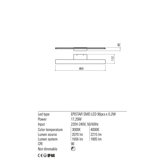 LED аплик за баня REDO 01-2502 BARRIO