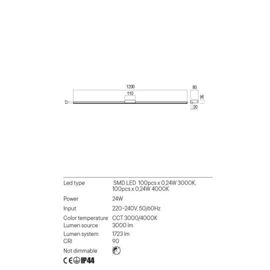 LED аплик за баня REDO 01-3275 ASTON