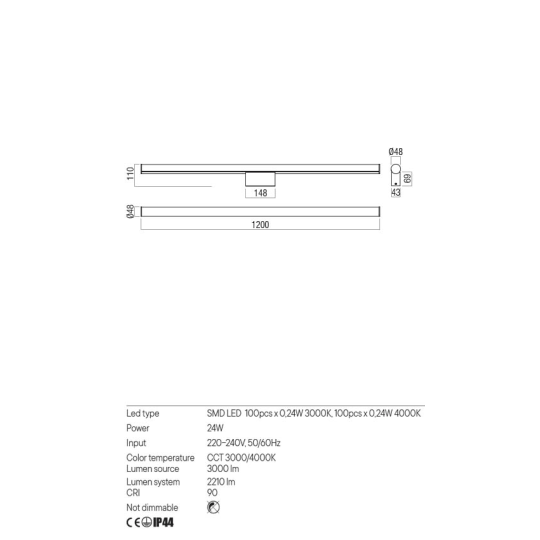 LED аплик за баня REDO 01-3285 KALI