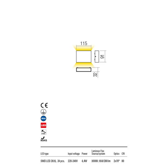 LED фасаден аплик REDO OUTDOOR 90377 KAMAL 3000K