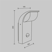 LED фасаден аплик със сензор за движение MAYTONI O446WL-L7GF3KSR STOCK